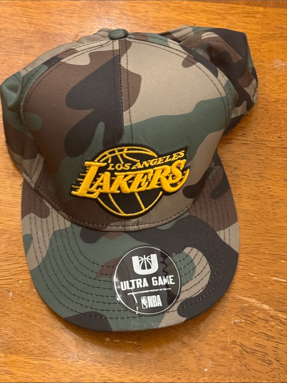 NBA Los Angeles Lakers Camo Hat with Gold Logo SnapBack